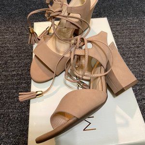Maiden Lane Kaira Blush Nubuck Sandal
